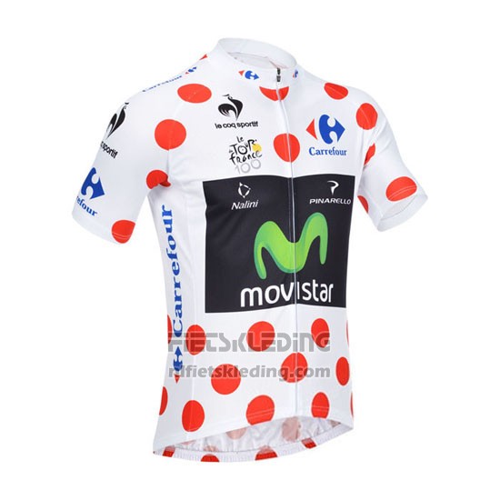 2013 Fietskleding Movistar Lider Wit en Rood Korte Mouwen en Koersbroek